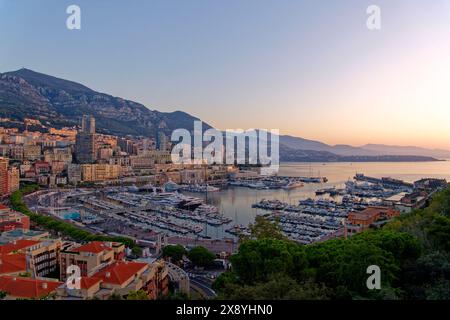 Principauté de Monaco, Monaco, le port de Fontvieille Banque D'Images