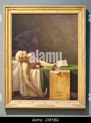 Belgique, Bruxelles, musées royaux des Beaux-Arts de Belgique, musée Oldmasters, la mort de Marat (ou assassiné Marat) est une peinture de Jacques L. Banque D'Images