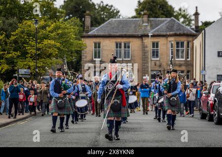 Royaume-Uni, Écosse, Highlands, île de Skye, Portree, parade de fanfares de l'île de Skye Banque D'Images