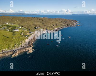 Royaume-Uni, Écosse, Highlands, île de Skye, port d'Elgol sur le Loch Scavaig Banque D'Images