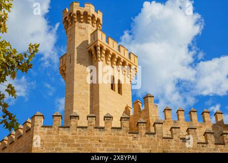 Espagne, Îles Baléares, Majorque, Palma de Majorque, Almudaina Palace Banque D'Images