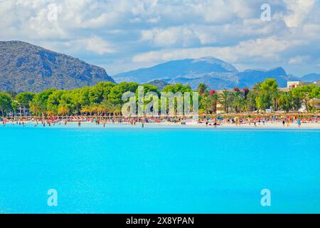 Espagne, Îles Baléares, Majorque, plage, Port de Alcudia Banque D'Images
