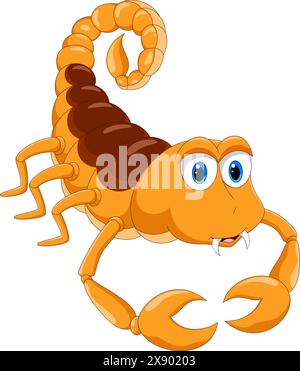 Scorpion de dessin animé isolé sur fond blanc Illustration de Vecteur