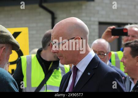 Le chef du SNP parle aux électeurs de Kilmarnock Banque D'Images