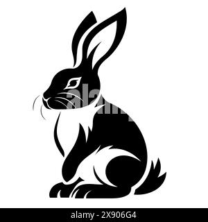 Logo lapin isolé sur fond blanc Illustration de Vecteur