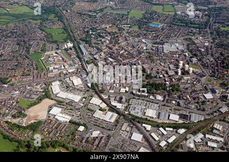 Vue aérienne de Wakefield depuis le sud vers le nord à 3000' Banque D'Images