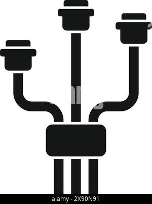 Conception graphique vectorielle de l'icône de transmission électrique en noir et blanc Illustration de Vecteur