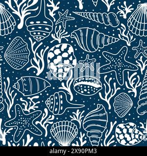 Motif marin vectoriel Illustration de Vecteur