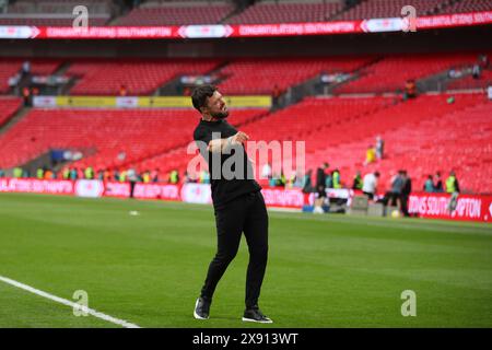 Directeur de Southampton, Russell Martin célèbre - Leeds United v Southampton, Sky Bet Championship Play Off final, stade de Wembley, Londres, Royaume-Uni - 26 mai 2024 usage éditorial uniquement - des restrictions DataCo s'appliquent Banque D'Images