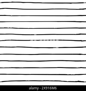 Simple noir et blanc lignes encreuses dessin de dessin vectoriel sans couture pour textile de tissu Illustration de Vecteur