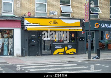 LONDRES- 13 MAI 2024 : Yum Bug - un restaurant à Finsbury spécialisé dans la consommation d'insectes. Banque D'Images