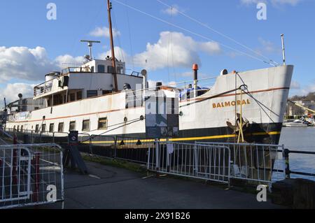 Le Balmoral dans le port de Bristol. Bristol, Angleterre, Royaume-Uni. 26 février 2024. Banque D'Images