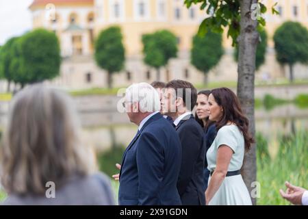 Le président français Emmanuel Macron se rend en République fédérale d'Allemagne avec sa femme Brigitte, à l'invitation du président fédéral Frank-Walter Banque D'Images