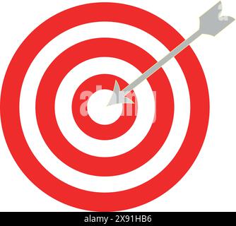 Flèche sur ambition Archery, ambition Archery Color, flèche ambition, icône de cible, attaque sur cible, cible de tir à l'arc avec flèche Illustration de Vecteur
