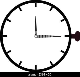 Montre icône noir et blanc, icône montre, horloge horloge, icône minuterie, icône horloge, symbole de l'heure Illustration de Vecteur