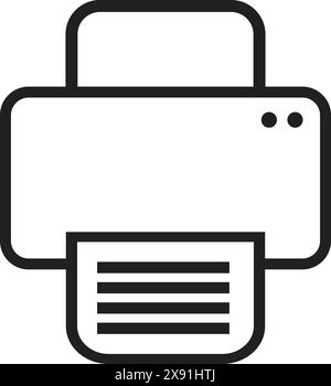 Icône d'imprimante, signe de télécopie, vecteur de contour d'imprimante Illustration de Vecteur