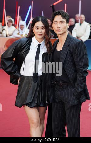 Dianne Doan et Manny Jacinto assistent à la première britannique de The Acolyte de Disney+ à l'Odeon luxe, dans le centre de Londres. Date de la photo : mardi 28 mai 2024. Banque D'Images