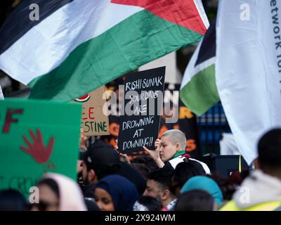 Manifestation d'urgence pro-Palestine pour Rafah, Whitehall, Londres, Royaume-Uni, 27 mai 2024 Banque D'Images