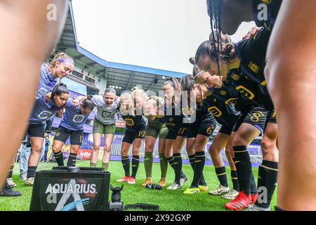 Anderlecht, Belgique. 25 mai 2024. Équipe Anderlecht photographiée avant un match de football féminin entre le RSC Anderlecht et les KRC Genk Ladies lors de la 10 ème et dernière journée des play offs de la saison 2023 - 2024 de la Super League belge Lotto Womens, le samedi 25 mai 2024 à Anderlecht, Belgique . Crédit : Sportpix/Alamy Live News Banque D'Images