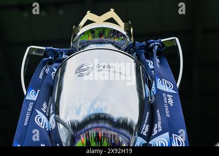 Anderlecht, Belgique. 25 mai 2024. La coupe photographiée après un match de football féminin entre le RSC Anderlecht et les KRC Genk Ladies le 10 ème et dernier jour des play offs de la saison 2023 - 2024 de la Super League belge Lotto Womens, le samedi 25 mai 2024 à Anderlecht, Belgique . Crédit : Sportpix/Alamy Live News Banque D'Images