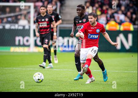 Herning, Danemark. 26 mai 2024. Mark Brink (14 ans) de Silkeborg vu lors du match de Superliga 3F entre le FC Midtjylland et le Silkeborg IF au MCH Arena de Herning. (Crédit photo : Gonzales photo - Morten Kjaer). Banque D'Images