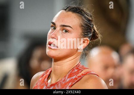 Paris, France, France. 28 mai 2024. Aryna SABALENKA de Biélorussie lors de la troisième journée de Roland-Garros 2024, Open de France 2024, tournoi de tennis du Grand Chelem au stade Roland-Garros le 28 mai 2024 à Paris, France. (Crédit image : © Matthieu Mirville/ZUMA Press Wire) USAGE ÉDITORIAL SEULEMENT! Non destiné à UN USAGE commercial ! Banque D'Images