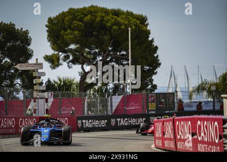 12 COLAPINTO Franco (Arg), MP Motorsport, Dallara F2 2024, action lors de la 5ème manche du Championnat FIA de formule 2 2024 du 23 au 26 mai 2024 sur le circuit de Monaco, à Monaco Banque D'Images