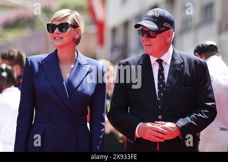 La princesse de Monaco Charlene Lynette et le Prince Albert II est souveraine de la Principauté de Monaco et à la tête de la Maison princière de Grimaldi lors du Grand Prix de formule 1 de Monaco 2024, 8ème manche du Championnat du monde de formule 1 2024 du 23 au 26 mai, 2024 sur le circuit de Monaco, à Monaco Banque D'Images