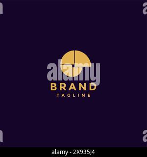 Icônes de conque dans les formes géométriques minimalistes. Logo minimaliste Gold Conch. Illustration de Vecteur