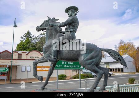 Sculpture du capitaine Thunderbolt à Uralla, dévoilée en 1988, Frederick Wordsworth Ward était un bushranger australien du 19ème siècle qui a été tué en 1870 Banque D'Images