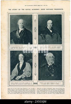 L'HISTOIRE DE LA ROYAL ACADEMY : QUATRE PRÉSIDENTS NOTABLES. ACTUALITÉS ILLUSTRÉES DE LONDRES SAMEDI 3 MAI 1919. Banque D'Images