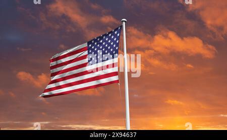 Amérique drapeau US drapeau élection usa 2024 Donald Trump vs Kamala Harris Banque D'Images