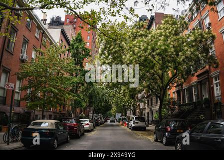 Une rue pittoresque dans East Village - Manhattan, New York Banque D'Images