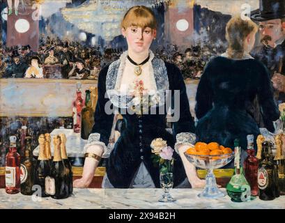 Edouard Manet, Bar aux Folies-Bergère, peinture impressionniste à l'huile sur toile, 1882 Banque D'Images