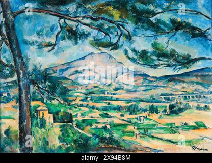 Paul Cézanne, montagne Sainte-victoire au grand pin, peinture de paysage à l'huile sur toile, 1887 Banque D'Images