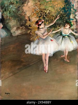 Edgar Degas, deux danseurs sur scène, peinture à l'huile sur toile, 1874 Banque D'Images