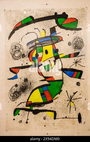 El Dançaire, 1979, Joan Miró, gouache et lithographie sur papier, musée moderniste de Can Prunera, XXe siècle, Soller, Majorque, Îles baléares, spa Banque D'Images