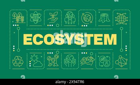 Concept de mot vert foncé d'écosystème Illustration de Vecteur