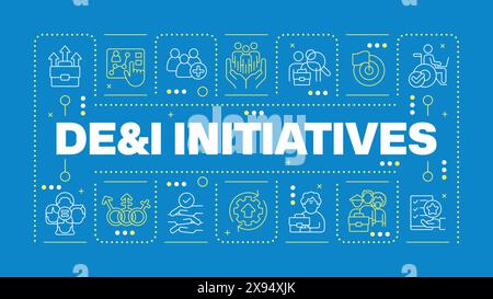 DEI initiatives concept de mot bleu Illustration de Vecteur