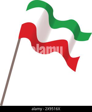 Agitant fièrement le drapeau italien tricolore symbolisant le patriotisme et la fierté nationale, parfait pour célébrer la culture et le patrimoine dynamiques de l'italie Illustration de Vecteur