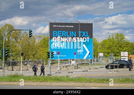 Affiche, ancien aéroport de Tegel, Reinickendorf, Berlin, Allemagne, affiche, ehemaliger Flughafen Tegel, Reinickendorf, Berlin, Deutschland Banque D'Images