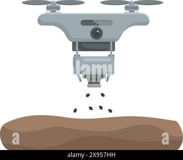 Technologie innovante de drone agricole pour fertiliser les sols de précision dans les pratiques agricoles modernes intelligentes Illustration de Vecteur
