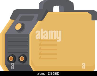 Illustration isolée d'un réservoir de carburant jaune avec détails noirs sur fond blanc Illustration de Vecteur