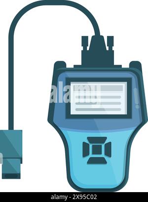 Graphique vectoriel numérique du scanner obd2, outil commun pour le diagnostic et le dépannage des véhicules Illustration de Vecteur