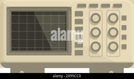 Illustration détaillée d'oscilloscope vintage sur fond blanc isolé. Avec une valeur historique et professionnelle Illustration de Vecteur