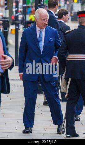 Londres, Royaume-Uni 29 mai 2024 sa Majesté le Roi, patron de la Royal Academy of Dramatic Art (RADA) et sa Majesté la Reine, visiteront l'Académie pour célébrer le 120e anniversaire de l'école, rencontreront le personnel, les étudiants et les anciens élèves. Le Roi et la Reine rencontreront des élèves pour en apprendre davantage sur l'une des productions actuelles de l'école, en regardant un extrait d'une pièce jouée par des élèves de troisième année d'acteur au théâtre Gielgud. Leurs Majestés visiteront ensuite le Scenic Art Studio, où ils rencontreront des étudiants en arts théâtraux techniques et découvriront le processus de conception et de construction des décors. Banque D'Images