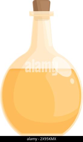 Graphique vectoriel coloré d'une bouteille de potion scellée avec un bouchon en liège, adapté aux thèmes fantastiques Illustration de Vecteur