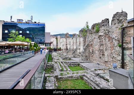 Taslihan, ruines du caravansérail ottoman dans la ville de Sarajevo, Bosnie-Herzégovine Banque D'Images