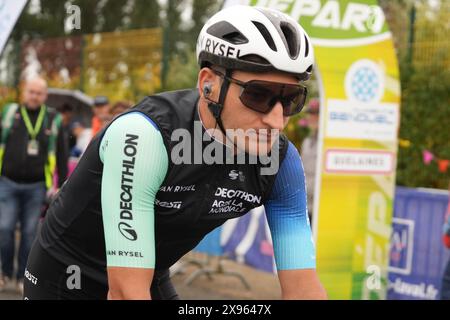 PETERS Nans de DECATHLON AG2R LA MONDIALE lors des boucles de la Mayenne 2024, étape 4, Quelaines-Saint-Gault - Laval, course cycliste UCI Pro Series le 26 mai 2024 à Laval, France - photo Laurent Lairys / DPPI Banque D'Images