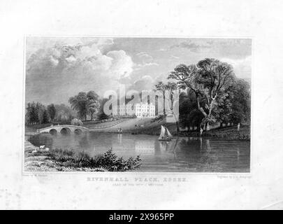 Rivenhall place, Essex, 1831 - gravure de James Charles Armytage (1802-1897) d'après William Henry Bartlett (1809-1854) Banque D'Images